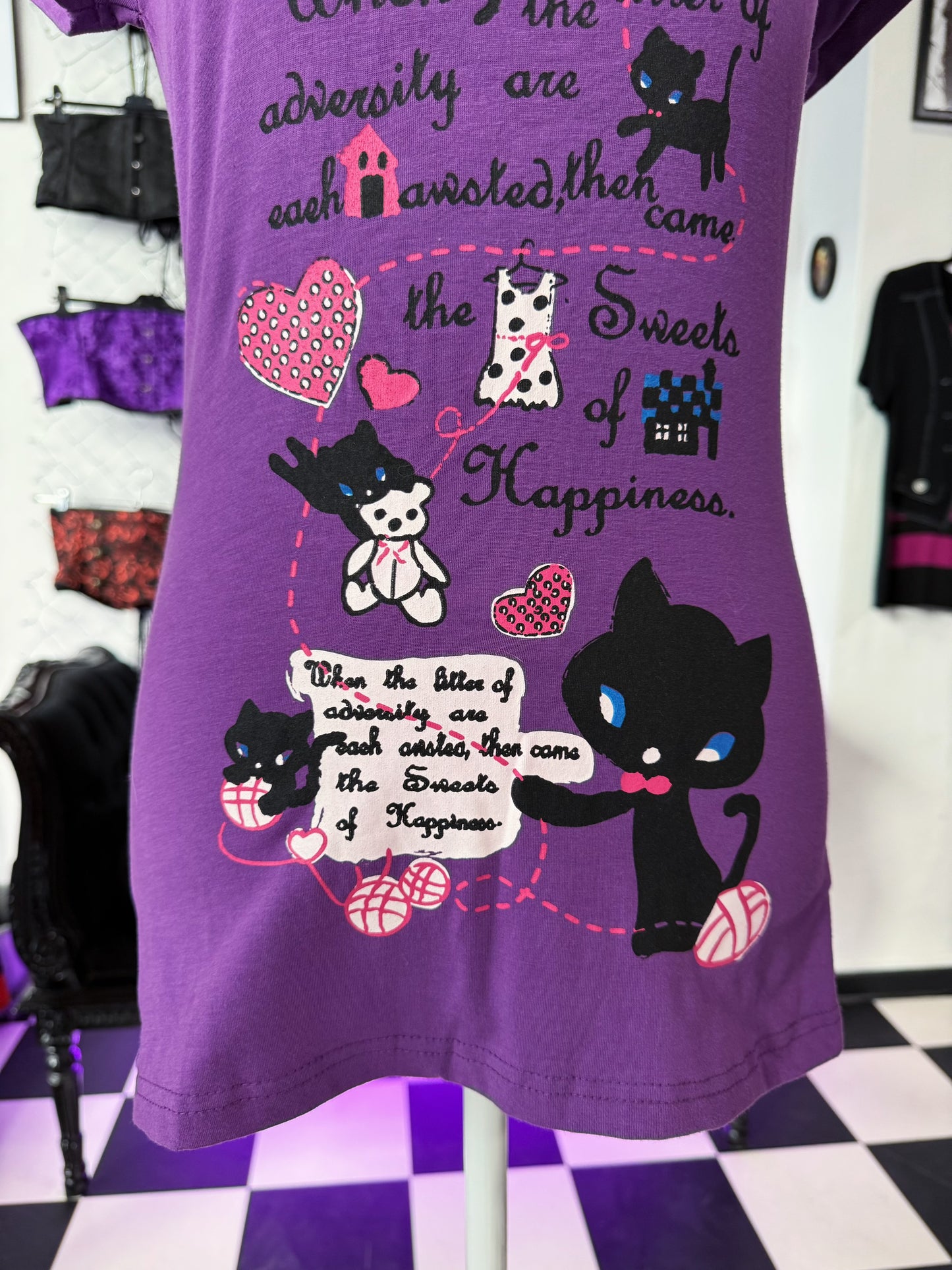 00’s Twee purple Cat tee 🐈‍⬛