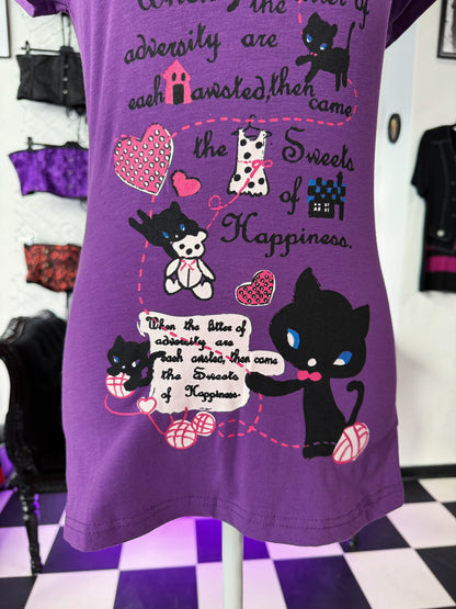 00’s Twee purple Cat tee 🐈‍⬛
