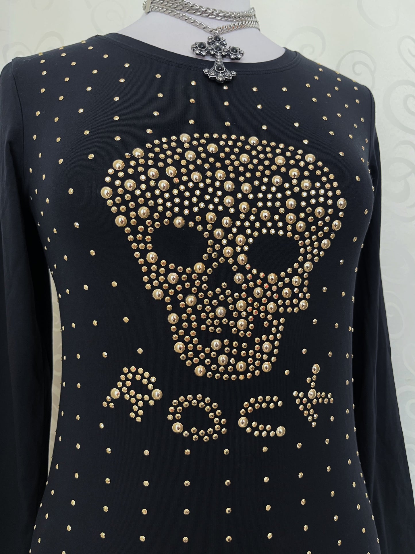 Alt/Emo beaded rock skull top💀
