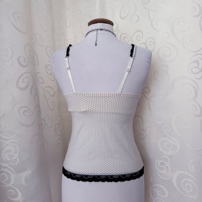 Twee white polka dot bustier top 🍓🌀🗝️