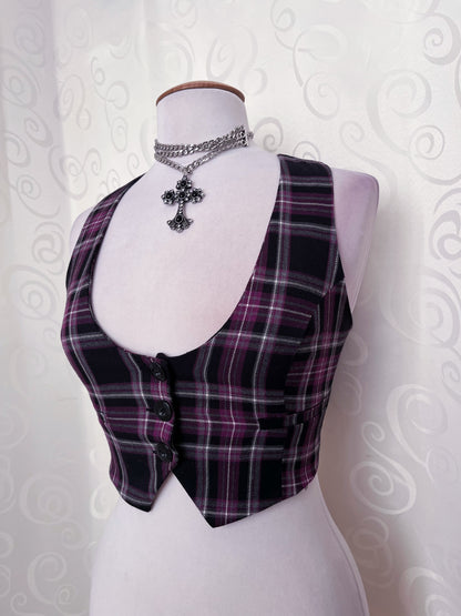 Iconic tartan purple mini vest 💜