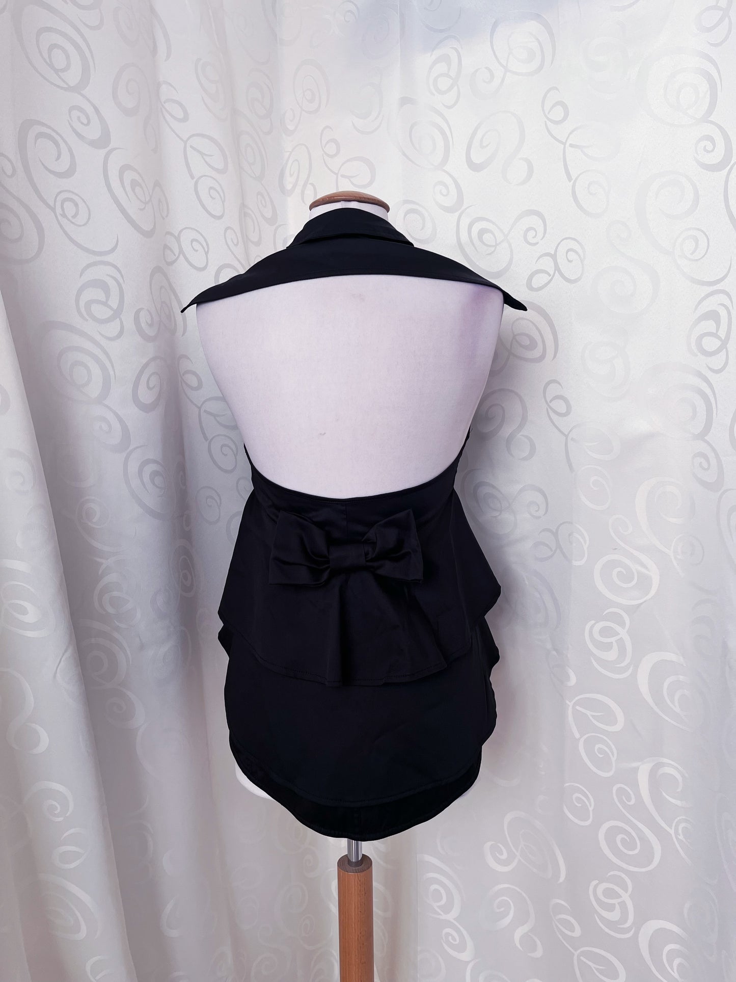 Gothic black vest with cutout & tail back 🦇🌀