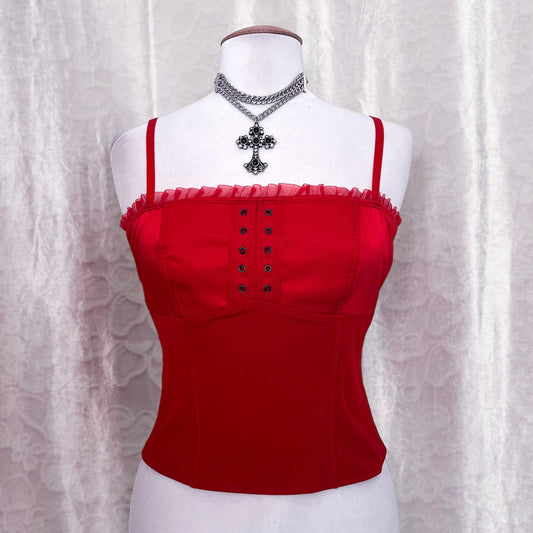 00’s red corset top ✨🌹