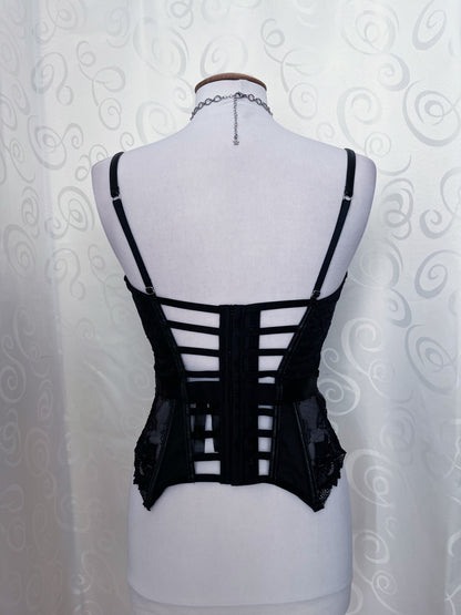 Alt black lace & PU corset 🕷️🕸️