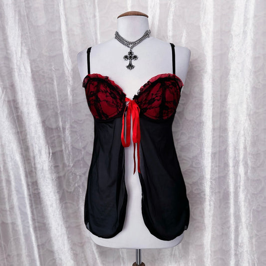 Vampire mesh babydoll top 🩸