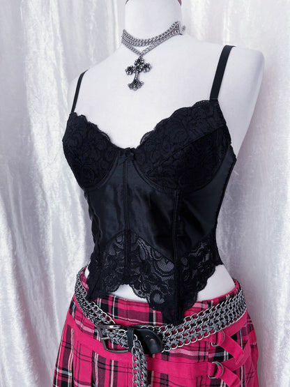 Gothic saten & lace corset 🦇