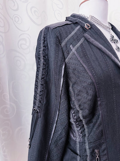 00’s Gothic patchwork zip-up jacket 🕸️🦇