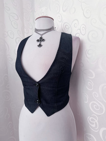 Denim dark blue vest 🌀
