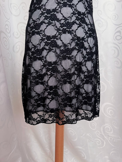 00’s deadstock whimsygoth lacey black dress 🕷️