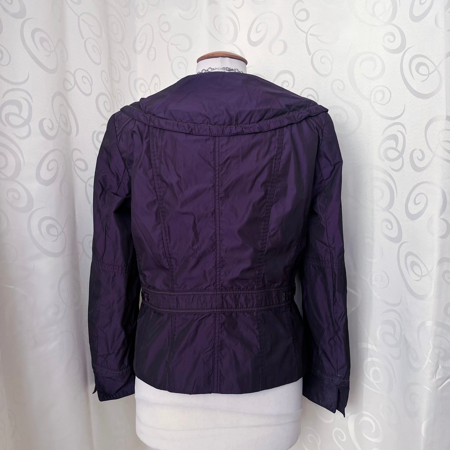 00’s whimsygoth purple light jacket with double zipper 🌀💜