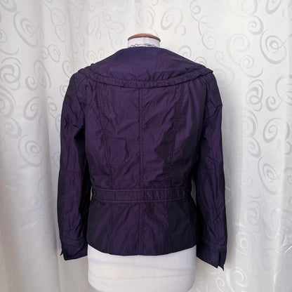 00’s whimsygoth purple light jacket with double zipper 🌀💜