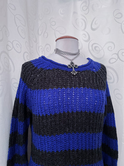 00’s Clockhouse emo knit striped sweater 🎸