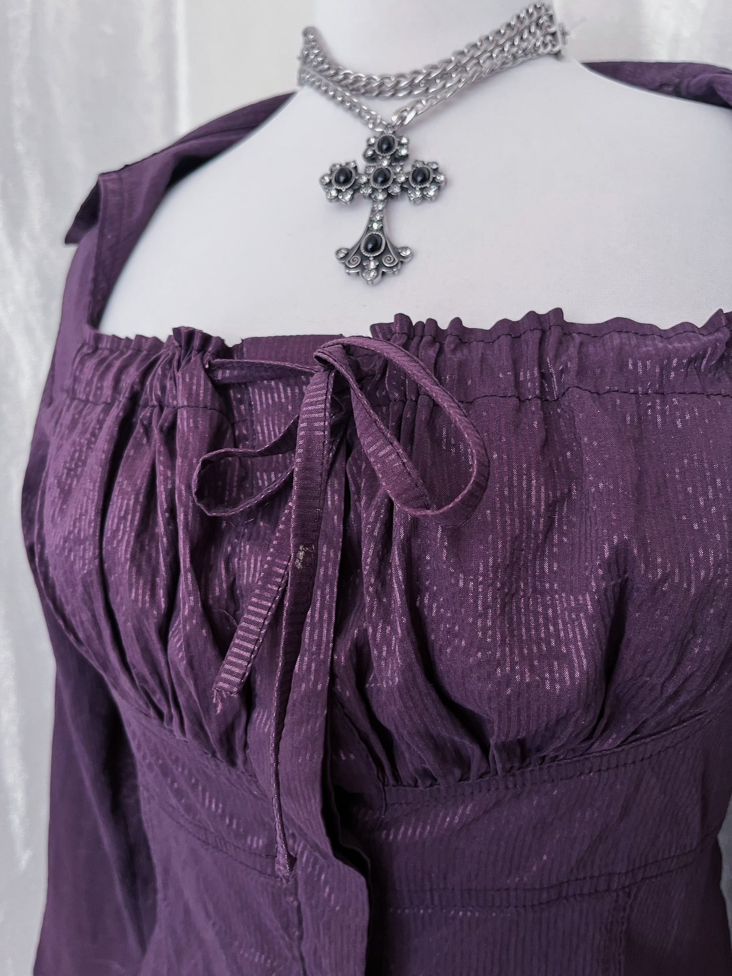 Gothic/Whimsy victorian style purple striped shirt 💜🔮