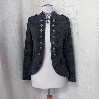 Gothic military style light camo grey blazer