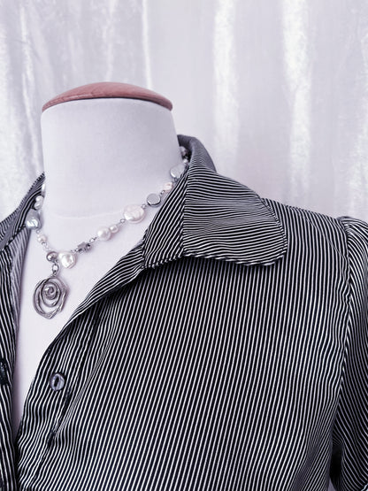 Yessica dark coquette striped shirt 💀