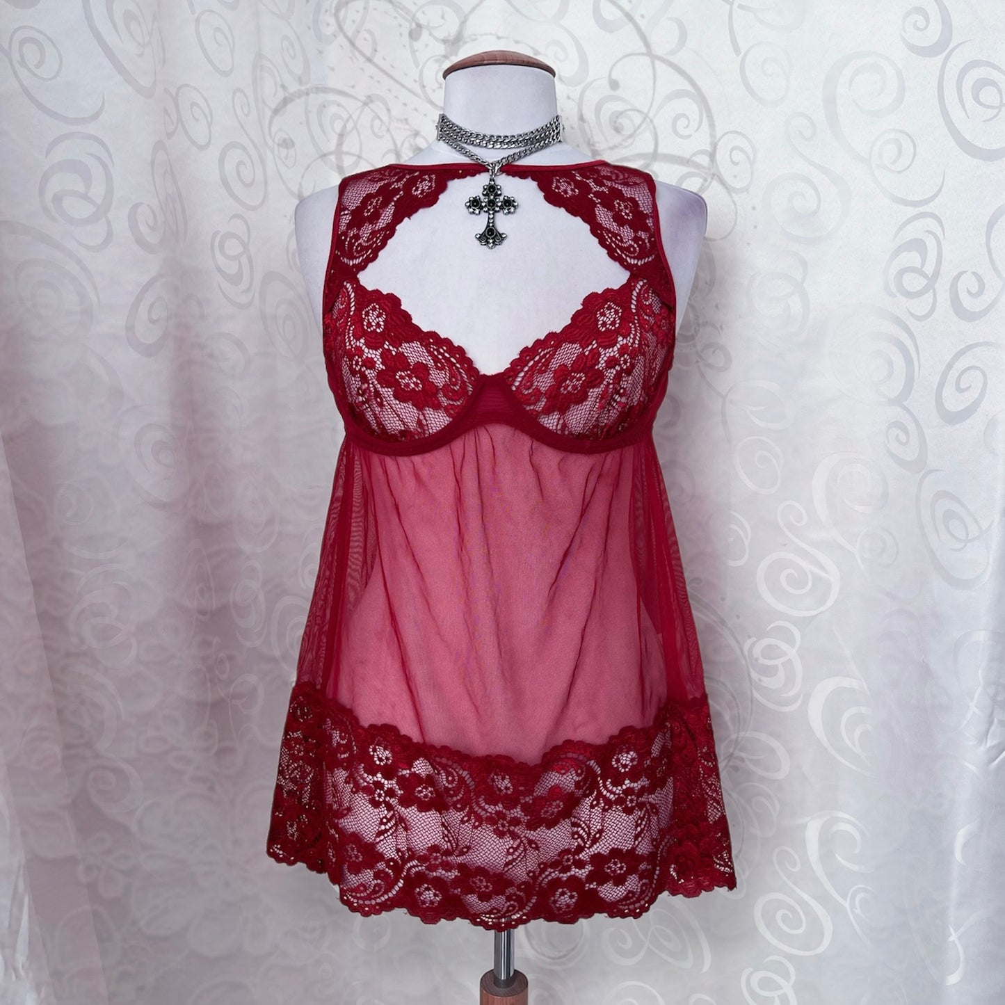 Ethereal hot red mesh bustier top ❤️🕷️