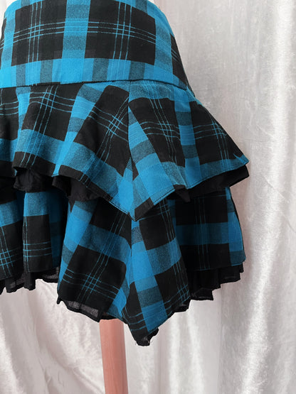 Alt plaid teal skirt 💙🖤