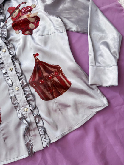 REWORKED Circus dream ruffle silver shirt 🎪🎠🎡