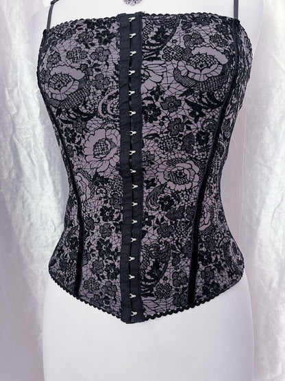 00’s gothic velvet & cotton top 🕷️