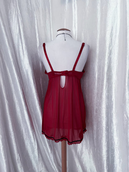 Burgundy mesh babydoll 🩸🎀