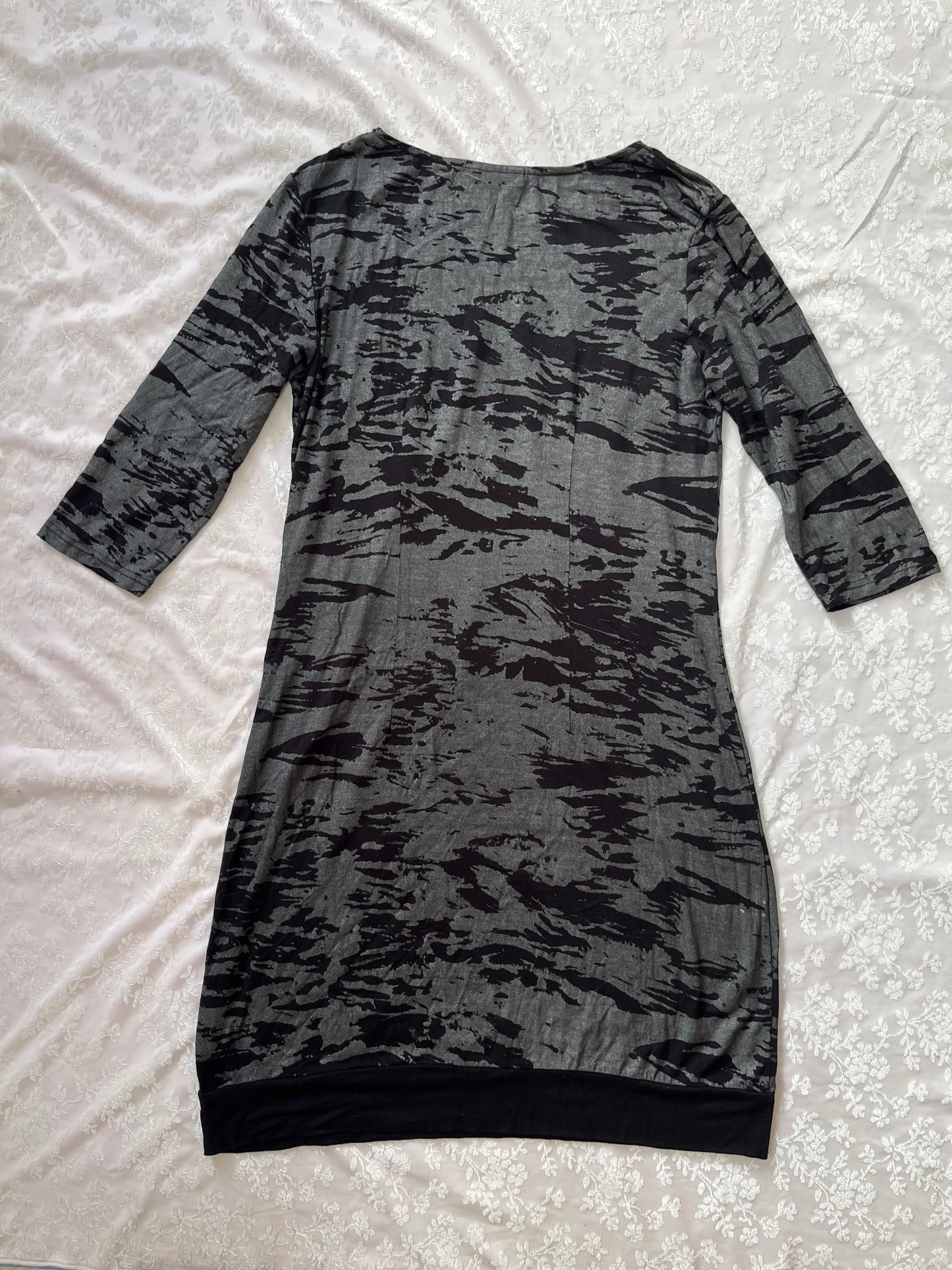 Y2K grey long dress with rip print details