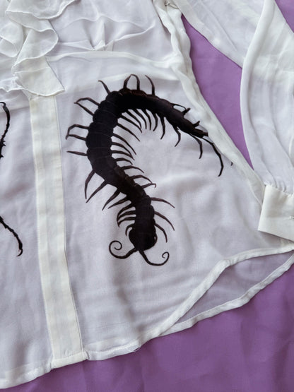 REWORKED whimsy Loved the Unloved see-through ruffle top🐛🪲
