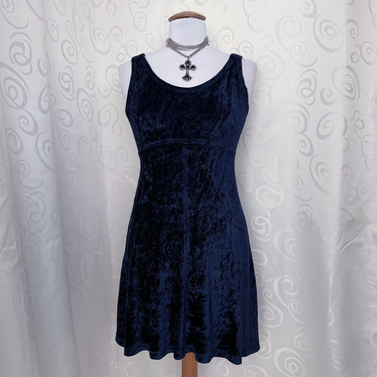 00’s Whimsygoth blueberry blue velvet dress 🫐🦋