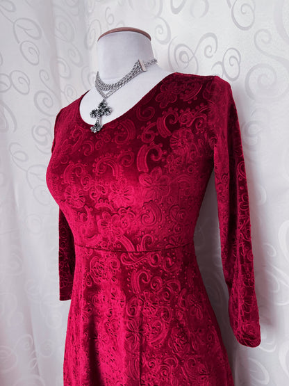 Whimsygoth Vampire red embossed velvet dress ❤️🕸️