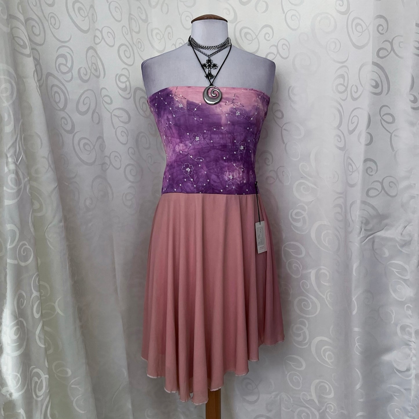 00’s deadstock fairy pink & purple embroidered skirt/dress 🌀🌸