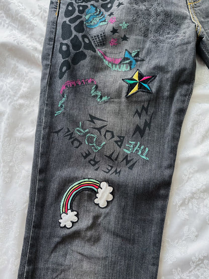 00’s Killah jeans with graffiti y2k details