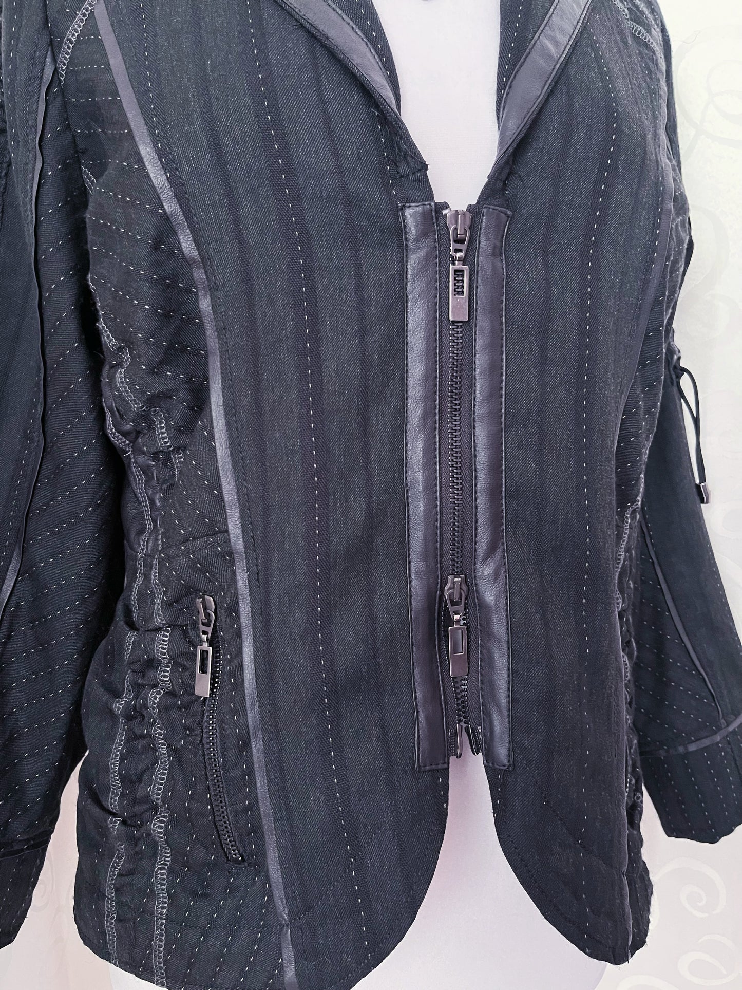 00’s Gothic patchwork zip-up jacket 🕸️🦇