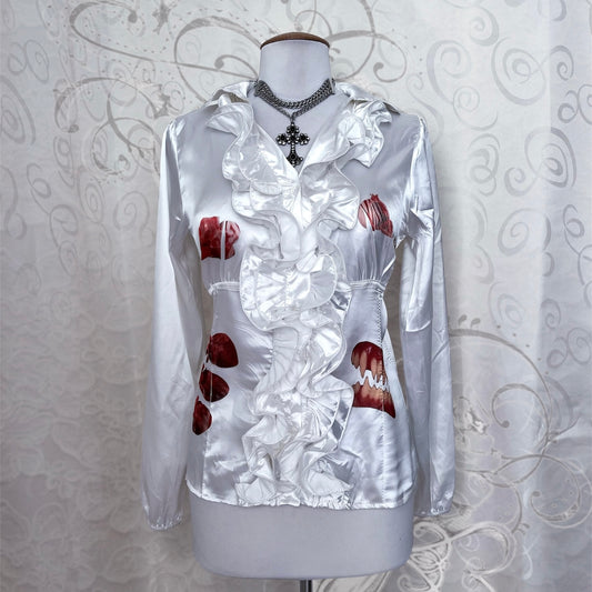 Rotten Reworked gothic deadstock ruffle shirt 🫀🥩