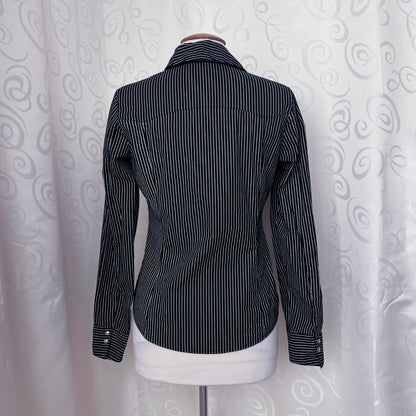 00’s Gothic striped cotton shirt 🕷️