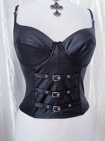 Hot alternative faux leather corset top 🖤