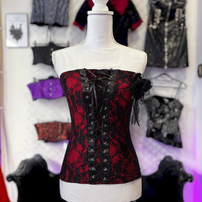 00’s gothic brand new lace up vampire top 🩸