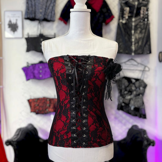 00’s gothic brand new lace up vampire top 🩸