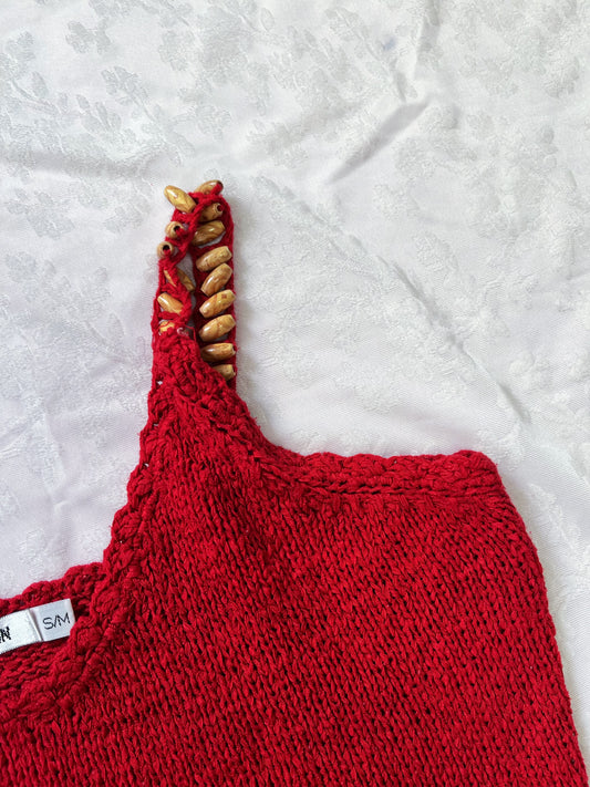 Cute red knit top