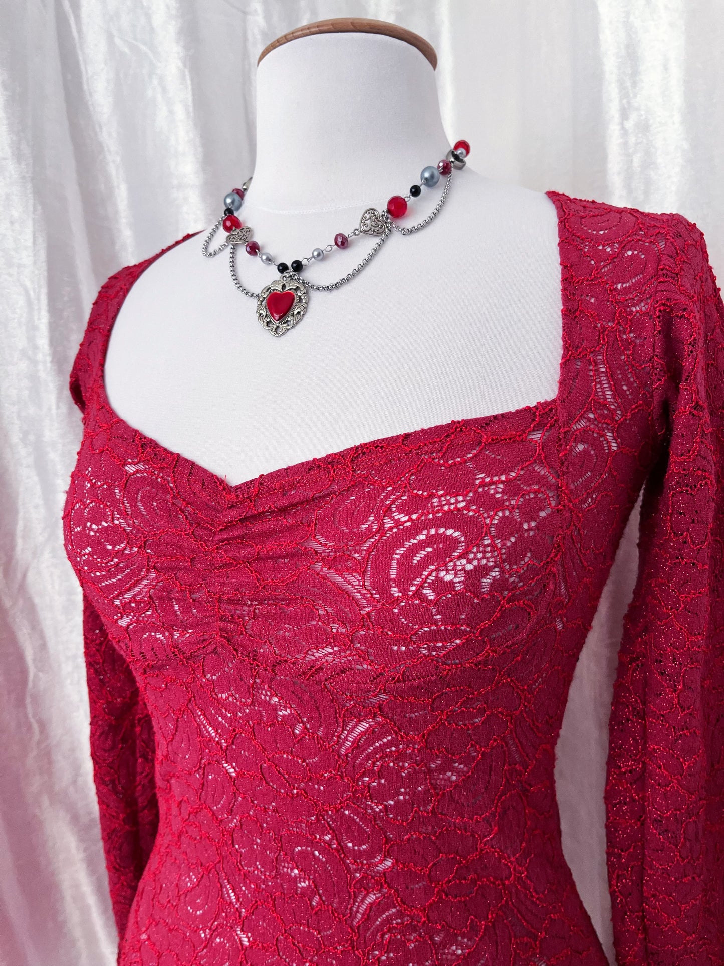 Gothic red lace top