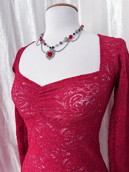 Gothic red lace top