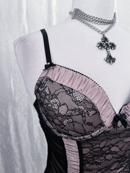 Whimsy silver mesh babydoll bustier 🫧🎀