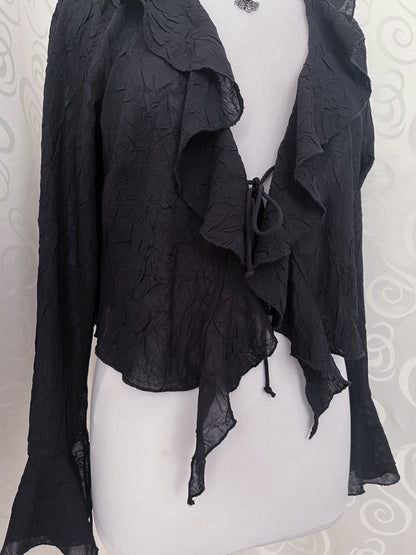 Whimsygoth ruffle sheer top 🌀🕷️