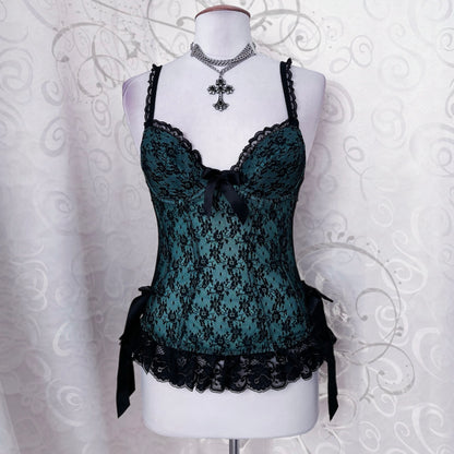 Beautiful whimsy teal bustier top 🫶🌀
