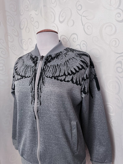 Modern Angel wings grey zip-up jacket 🪽