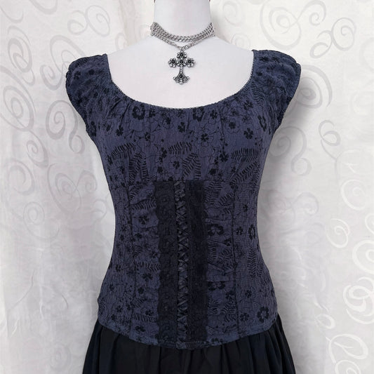 00’s whimsygoth lace-up top 🌀🧚🏻‍♂️