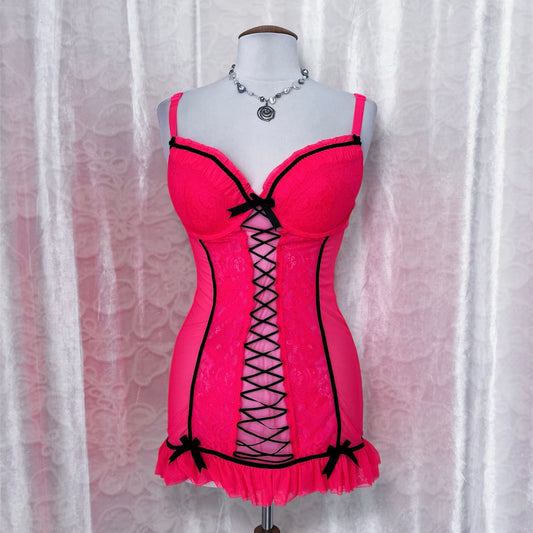 Hot, fairy pink mesh babydoll 💞🗝️