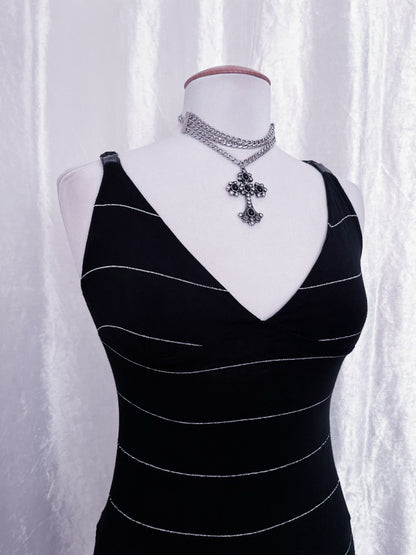 00’s fishbone striped dress ✨
