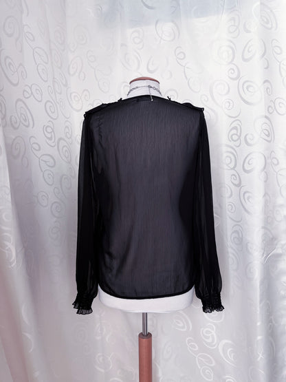 Gothic/Jirai Kei ruffle mesh shirt 🌀✨