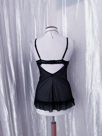 Whimsy silver mesh babydoll bustier 🫧🎀