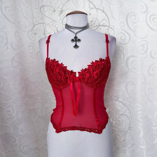 00’s hot, vampire mesh corset top 🧛🏼‍♀️