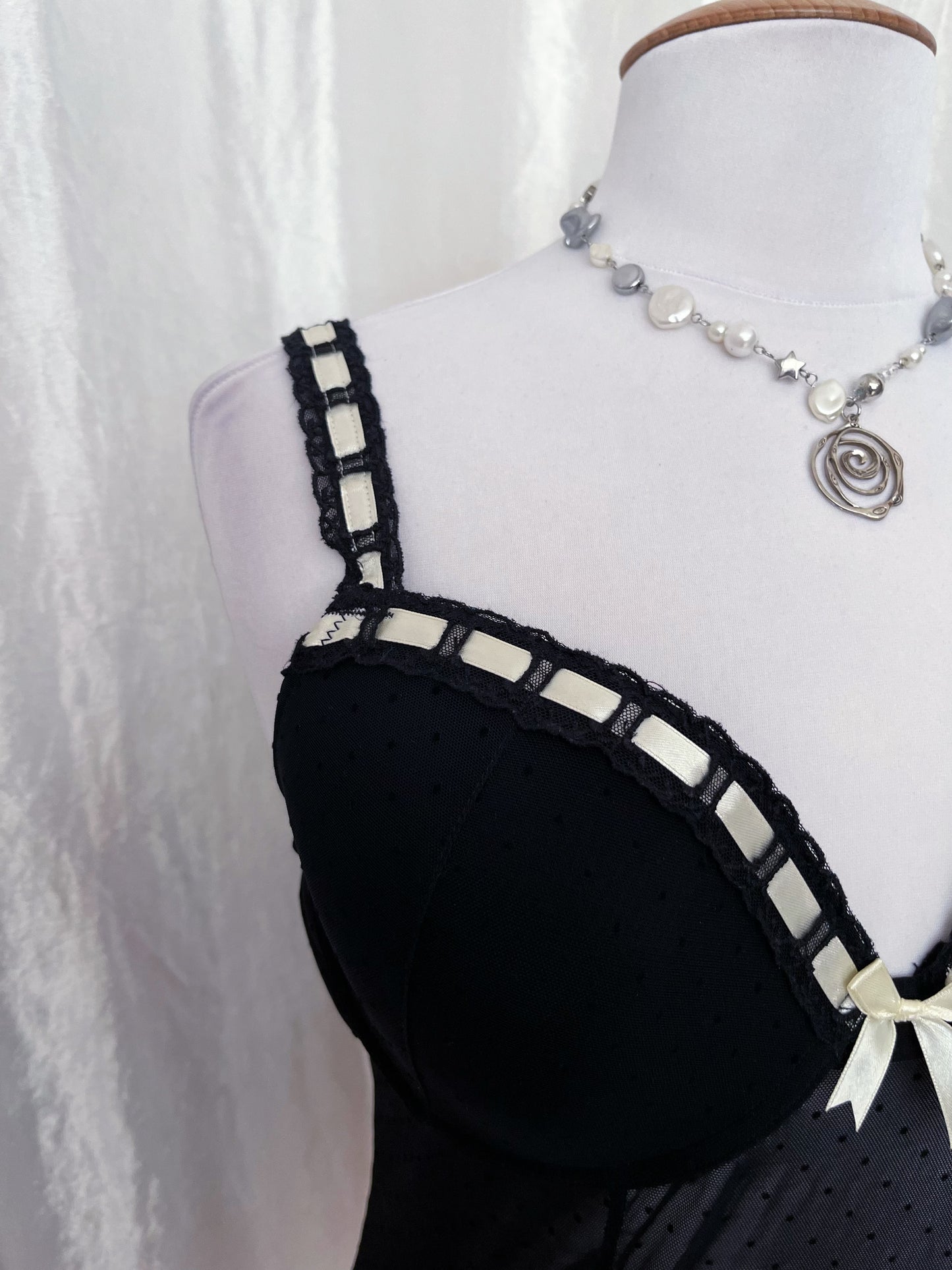 Dark coquette asymmetrical bustier top 🎀🕸️